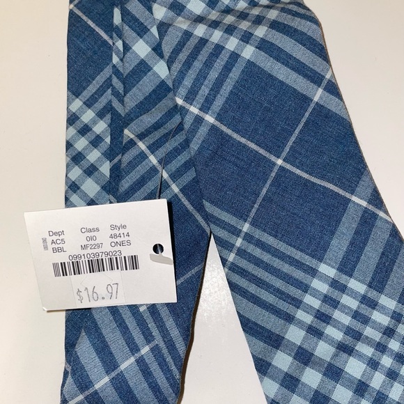 J.Crew Blue Pattern Plaid Tie - Picture 2 of 7